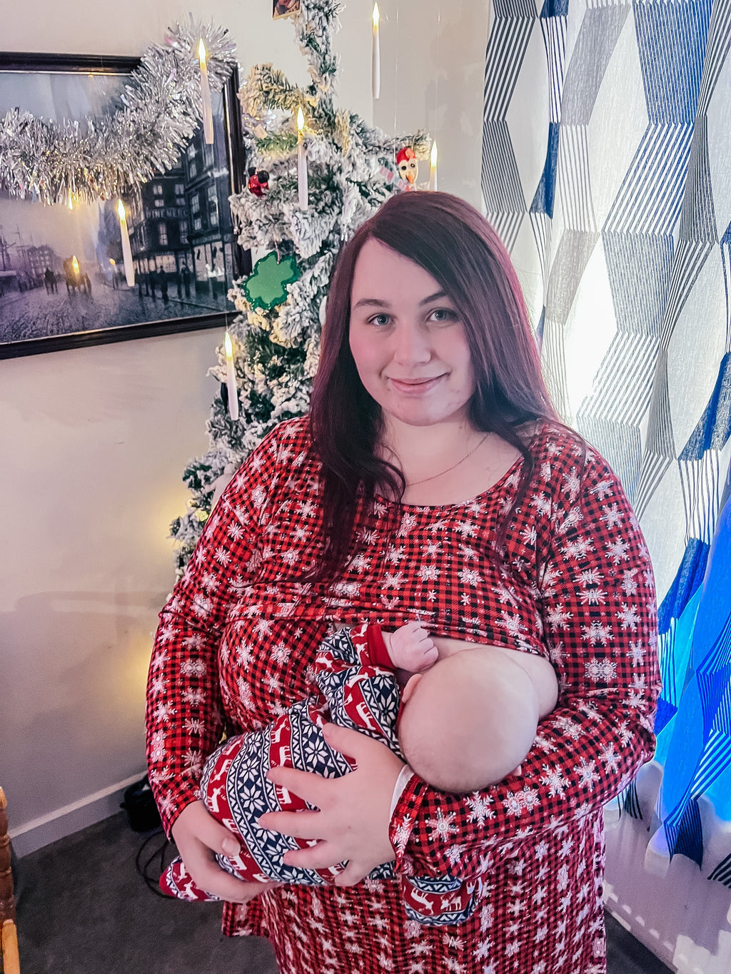 Tartan Breastfeeding Skater Dress